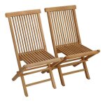 Lot de 2 chaises de jardin en teck lombok
