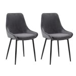Lot de 2 chaises masurie - velours - gris - contemporain - design