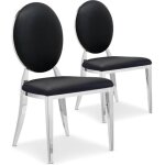 Lot de 2 chaises mdaillon sofia simili noir