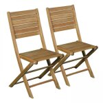 Lot de 2 chaises pliantes en bois deucalyptus - oviala
