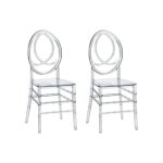 Lot de 2 chaises en polycarbonate plein - cristal - amaline