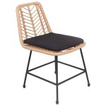 Lot de 2 chaises en rotin synth�tique avec coussins oka