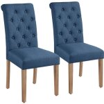 Lot de 2 chaises de salle  manger haut dossier assise rembourres - pieds en bois chne confortable ...