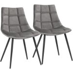Lot de 2 chaises de salle à manger style moderne pieds en fer revêtement en velours lisse 49 x 54 x 80 ... Lot de 2 chaises de salle à manger style moderne pieds en fer revêtement en velours lisse 49 x 54 x 80 ...