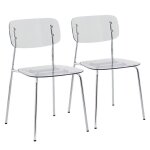Lot de 2 chaises transparentes en acier et plastique - oviala