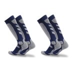 Lot de 2 chaussettes de ski homme randonne alpinisme epaisses chaud respirant humidifuge - bleu