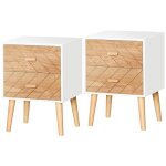 Chevet - homcom - bois - 40x30x55. 5cm - blanc