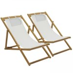 Lot de 2 chiliennes eucalyptus blanc - oviala