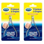 Ciseaux  ongles de pieds - scholl - lot de 2 - 11 cm - acier inoxydable - ergonomiques