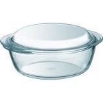 Lot de 2 cocottes - pyrex - verre - rond - 23 l