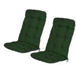 Coussin de chaise avec dossier - zemo - lot de 2 - vert - 110x50cm - confort int�rieur