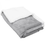 Lot de 2 couvertures plaids polaires pour enfant 75 x 100 cm en flanelle et sherpa ultra doux - gris ...