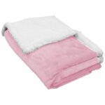 Lot de 2 couvertures plaids polaires pour enfant 75 x 100 cm en flanelle et sherpa ultra doux - rose ...
