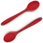 Lot de 2 cuillres de cuisine en silicone antiadhsives sans bpa pour remuer prendre remuer et servir ...