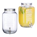 Distributeur de boisson 8 l lot de 2 limonade carafe verre robinet retro vintage fontaine transparent ... Distributeur de boisson 8 l lot de 2 limonade carafe verre robinet retro vintage fontaine transparent ...