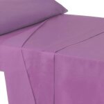 Lot de 2 drap dessus de lit drap plat sup�rieur en polyester - coton coloris violet - longueur 270 x ...
