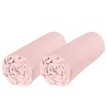 Lot de 2 draps housse bb ovales 40x80 cm - coton bio 57 fils - rose clair - pour couffin berceau nacelle ...