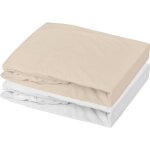 Lot 2 drap housse - ptit dodo - jersey - 60 x 120 cm - blanc / nude