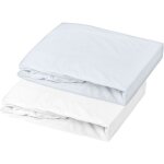Lot 2 drap housse - ptit dodo - jersey - 70 x 140 cm - blanc / light blue Lot 2 drap housse - ptit dodo - jersey - 70 x 140 cm - blanc / light blue