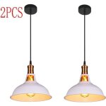 Lot de 2 e27 suspension rétro luminaire industrielle en métal installation pour eclairage cuisine salle ... Lot de 2 e27 suspension rétro luminaire industrielle en métal installation pour eclairage cuisine salle ...