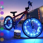 Lot de 2 clairage de pneus roue de vlo lampe  led tanche  non  pneus avec 2 modes clignotants ...
