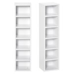 Homcom - rangement pour cd et dvd - bois - 21x19x88cm - blanc