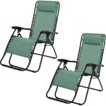 Lot de 2 fauteuils inclinables relax en mtal la playa - vert - l 64 x p 90 x h 108 cm