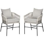 Outsunny - lot de 2 chaises de jardin - acier - 57x60x71cm - gris Outsunny - lot de 2 chaises de jardin - acier - 57x60x71cm - gris