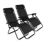 Lot de 2 fauteuils lounge en acier noir - oviala