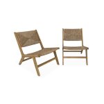 Fauteuil relax de jardin bois dacacia et r�sine (lot de 2) loredo x2