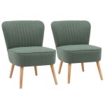 Lot de 2 fauteuils style crapaud en tissu vert - oviala