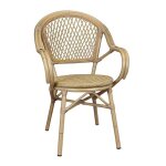 Lot de 2 fauteuils de terrasse en rotin synthetique capri