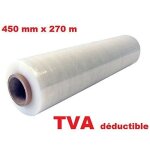 Lot de 2 - film �tirable pour palette transparent 450 mm x 270 m�tres pour palette - film emballage manuel ...