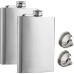 Lot de 2 flasque alcool avec entonnoir 8oz flasque de whisky en 304 acier inoxydable portable flasque ... Lot de 2 flasque alcool avec entonnoir 8oz flasque de whisky en 304 acier inoxydable portable flasque ...