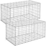Lot de 2 gabions 100 x 50 x 50 cm m�talliques d�co jardin cl�ture d�corative jardini�re parterre songmics ...