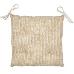 Lot de 2 galettes de chaise rversibles 40x40 cm collection grasse beige