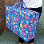 Lot de 2 grands sacs cabas tissu non tiss pais impression grand volume shopping  sacs bleu l ly2306sac ...