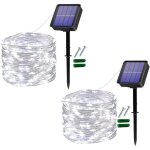 Lot de 2 guirlande lumineuse extérieur solaire 20m 200 led guirlande guinguette extérieure etanche décoration ... Lot de 2 guirlande lumineuse extérieur solaire 20m 200 led guirlande guinguette extérieure etanche décoration ...