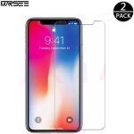 Lot de 2 iphone x / 10 protection �cran en verre tremp� film vitre protecteur anti - rayure r�sistant ...