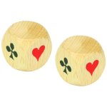Lot de 2 d�s datout du jeu de belote en bois - jeujura - d� datout - jeu de soci�t� - enfant - mixte