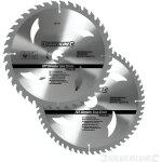 Lot de 2 lames de scie circulaire carbure de tungstne silverline 250 mm - 40 et 60 dents