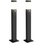 Lot de 2 lampes dextérieur - outsunny - avec détecteur - bornes lumineuse led - Étanche ip65 - noir Lot de 2 lampes dextérieur - outsunny - avec détecteur - bornes lumineuse led - Étanche ip65 - noir