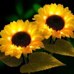 Lot de 2 lampes solaires de décoration de jardin de fleurs étanches pour lextérieur - décoration de tournesol ... Lot de 2 lampes solaires de décoration de jardin de fleurs étanches pour lextérieur - décoration de tournesol ...