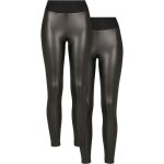 Lot de 2 leggings taille haute simili cuir femme urban classics - noir - xs Lot de 2 leggings taille haute simili cuir femme urban classics - noir - xs