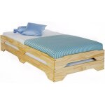 Lot de 2 lits superposables ronny 90 x 200 cm couchage suppl�mentaire fonctionnel en pin massif vernis ...