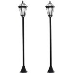 Lot de 2 luminaires extrieurs solaires lampadaires lanternes classiques led 15 lm  185 x 129h cm noir ...