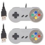 Lot de 2 manette de jeu sfc super snes usb retro usb classic contr�leur de jeu jeu vid�o joypad gamepad ...