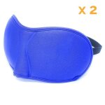Lot de 2 masques de nuit sommeil voyage avec serre t�te �lastique cache yeux pour dormir - bleu - vivezen ...