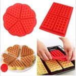 Lot de 2 moule à gaufres en silicone - moules à muffins outils de cuisson antiadhésifs Lot de 2 moule à gaufres en silicone - moules à muffins outils de cuisson antiadhésifs