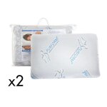 Lot de 2 oreillers m�moire de forme anti acariens 60 x 40 cm purform - sirona